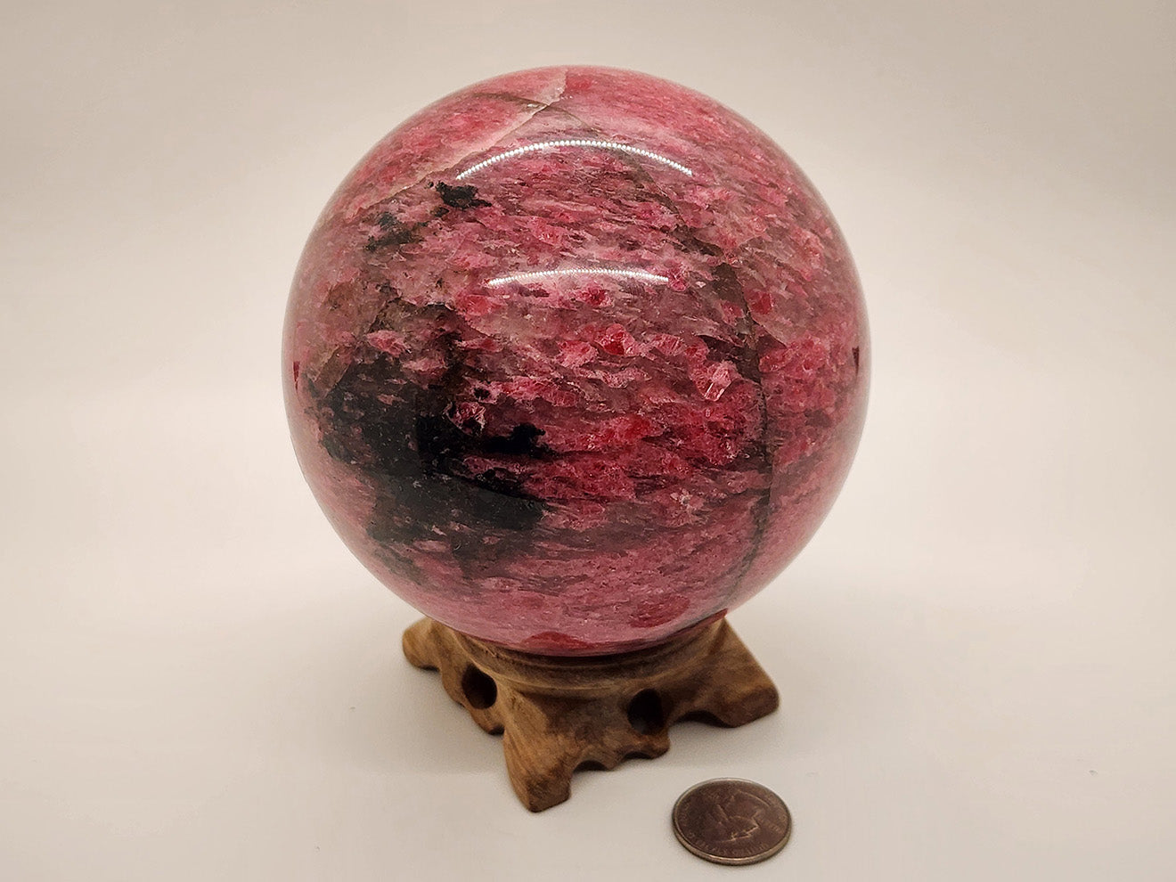 Sphere - Icy Rhodonite In Quartz  - 117mm/4.6"