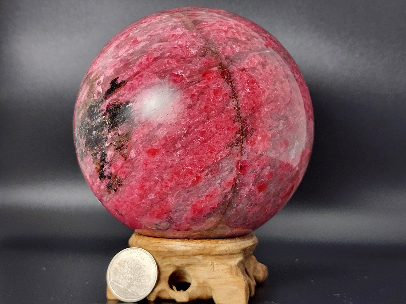 Sphere - Icy Rhodonite In Quartz  - 117mm/4.6"