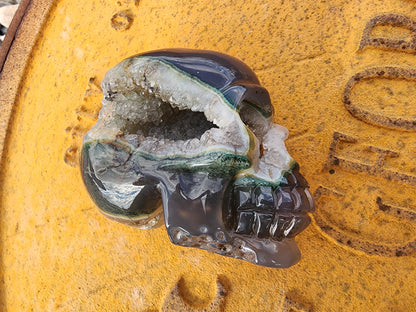 Carving - Large Crystal Skull - Druzy Agate - 110mm/4.5"