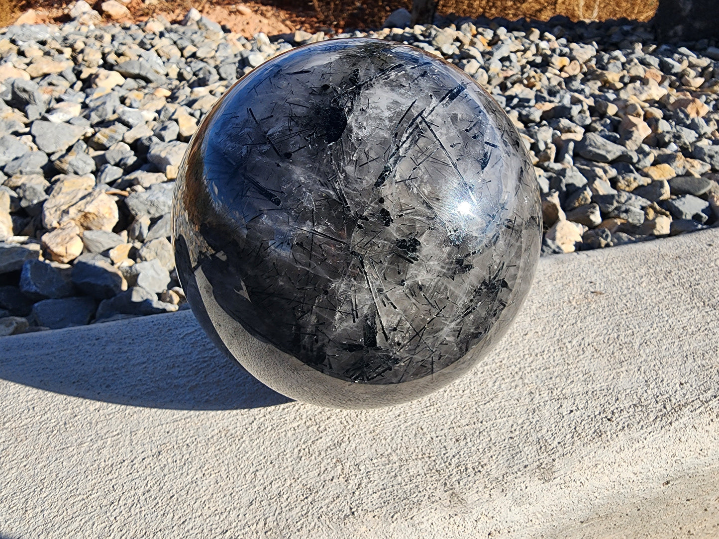 Sphere - Black Tourmaline Quartz - 136mm/5.3"