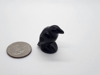 Carving - Small Crow - Black Obsidian - 29mm/1.1"