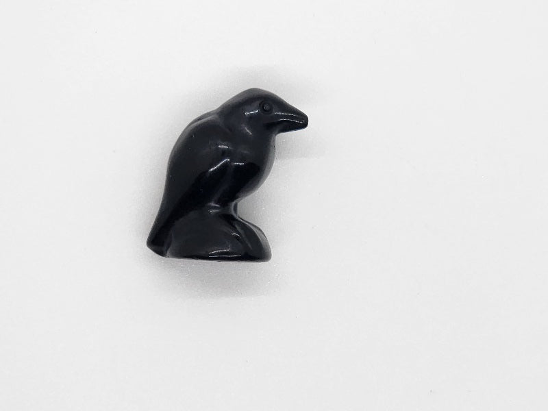 Carving - Small Crow - Black Obsidian - 29mm/1.1"