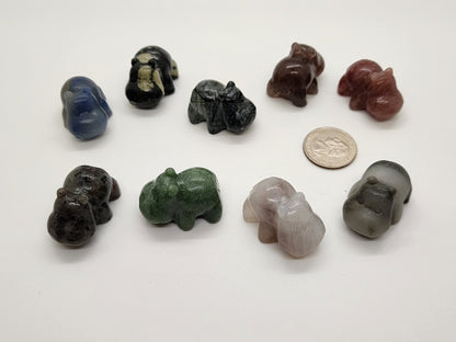 Carving - Small Hippos - Multiple Stone Options - 33mm/1.3"