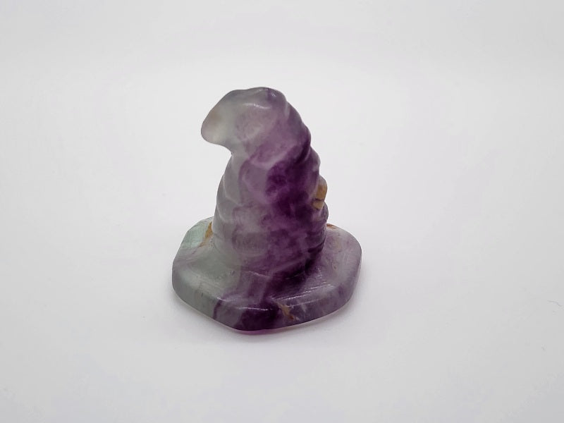 Carving - Small Witch Hat - Fluorite - 34mm/1.4"