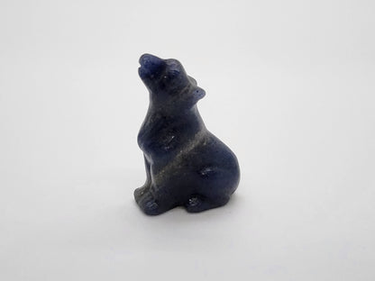 Carving - Small Howling Wolf - Multiple Stone Options - 40mm/1.5"