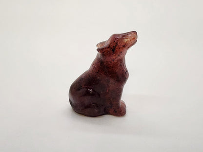 Carving - Small Howling Wolf - Multiple Stone Options - 40mm/1.5"