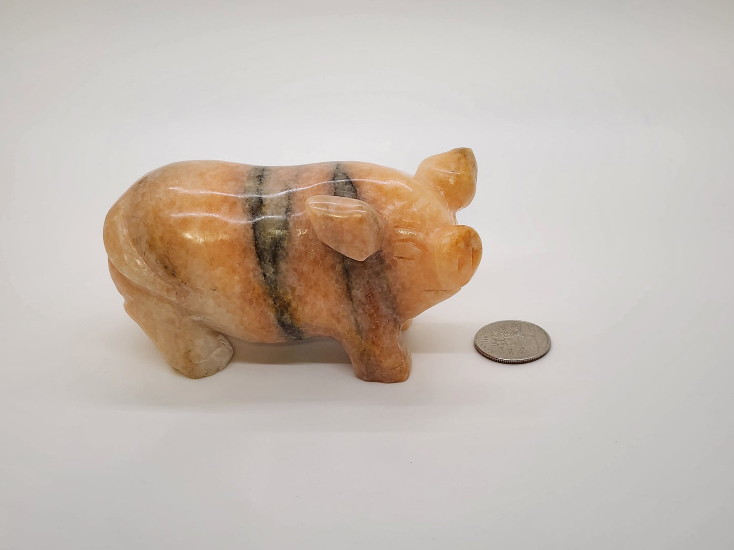 Carving - Large Pig - Sunstone - 116mm/4.6"