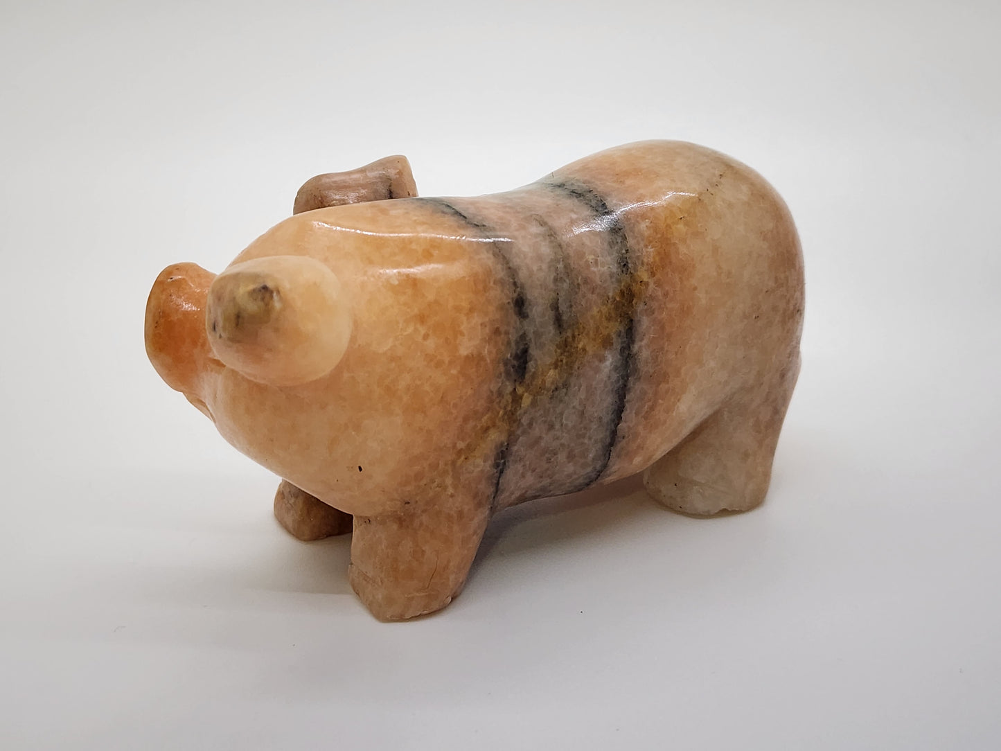 Carving - Large Pig - Sunstone - 116mm/4.6"