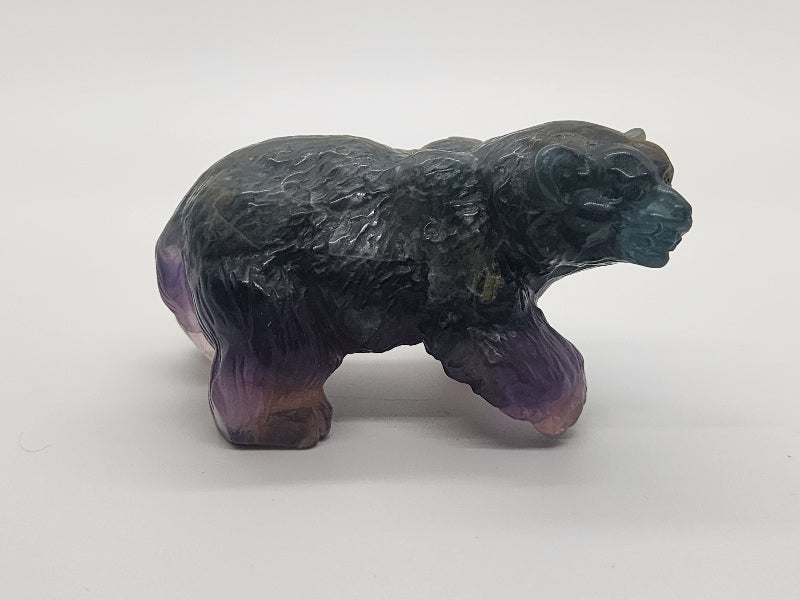 Carving - Grizzly Bear - Multiple Fluorite Color Options - 90mm/3.6"