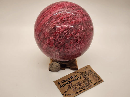 Sphere - Icy Rhodonite In Quartz  - 117mm/4.6"