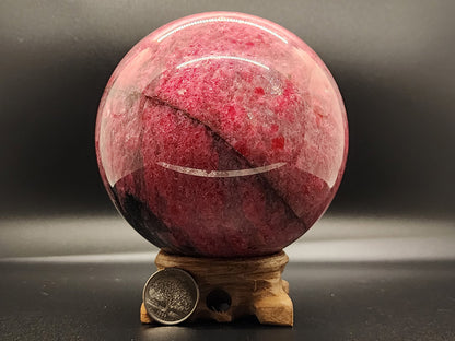 Sphere - Icy Rhodonite In Quartz  - 117mm/4.6"